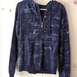 Imaginary Foundation Blueprints/ Engineering Hoodie Karmaloop Vintage Medium